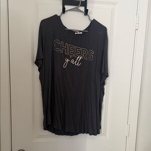 Maurices Gray Short Sleeve Tee with Cheers Y'all Print
